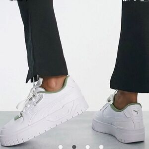 Puma Womens White Cali Dream Lace Up Sneakers